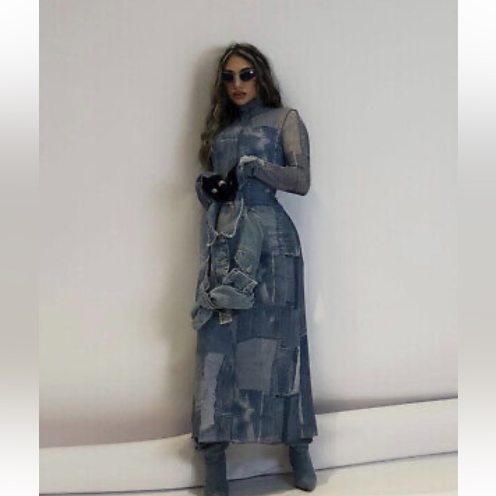 ZARA BLOGGERS FAV PATCHWORK WORK TULLE DRESS - Picture 5 of 14